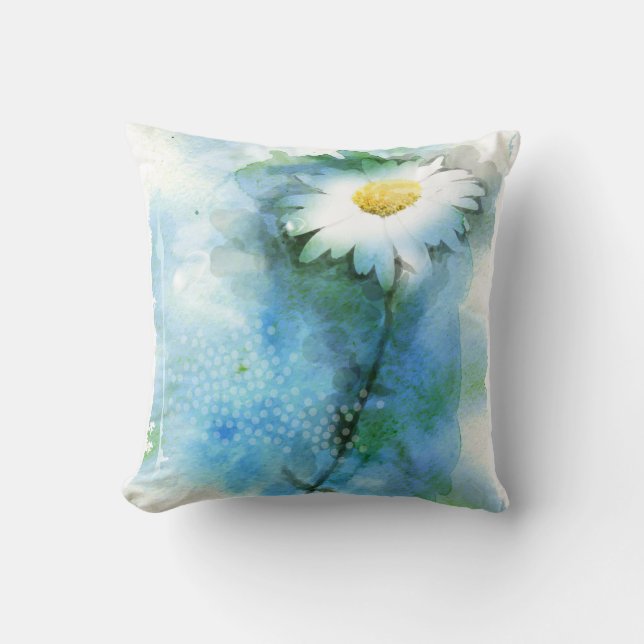 Coussin Aquarelle Jolie marguerite (Recto)