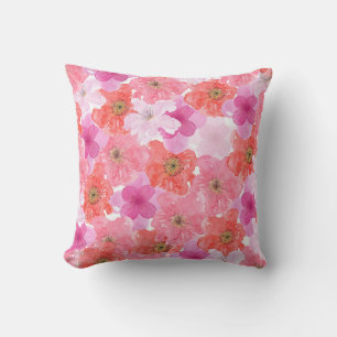 Coussin Aquarelle jolie rose Floral