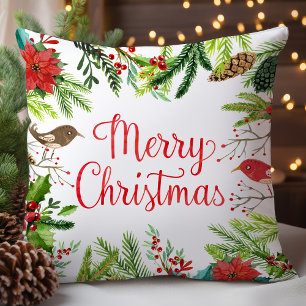 Coussin Aquarelle Joyeux Noël