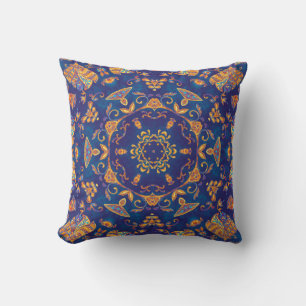 Coussin Aquarelle Kaleidoscope Mandala Oriental Design.