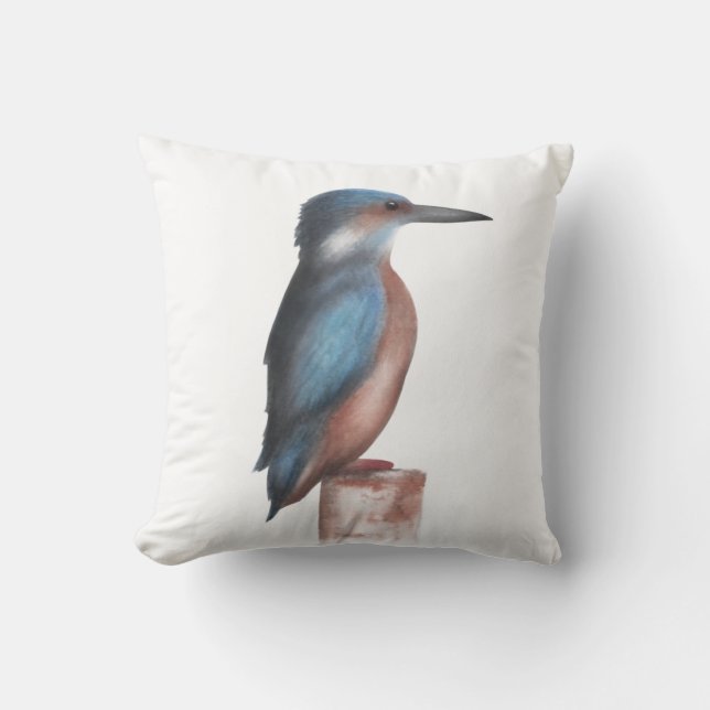 Coussin Aquarelle Kingfisher Jeu d'oreiller (Recto)