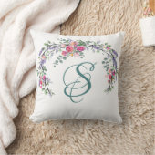 Coussin Aquarelle Lavande rose Rose sauvage et Eucalyptus (Couverture)