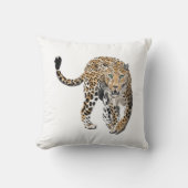 Coussin aquarelle léopard jungle chat animal peint vert (Recto)