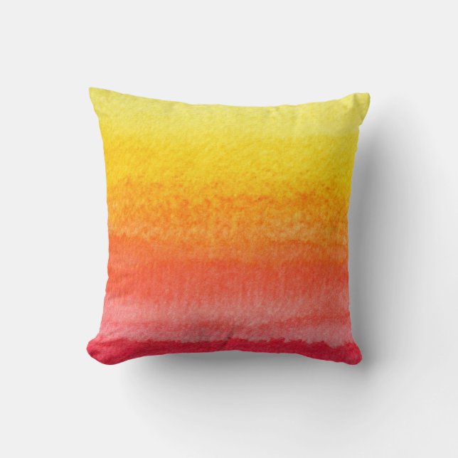 Coussin Aquarelle lumineuse audacieuse d'Ombre de jaune (Recto)