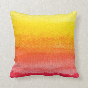 Coussin Aquarelle lumineuse audacieuse d'Ombre de jaune