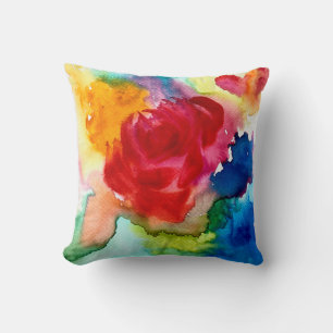 Coussin Aquarelle magnifique art rose abstrait