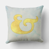 Coussin Aquarelle marine | Couleur jaune + ciel (Verso)