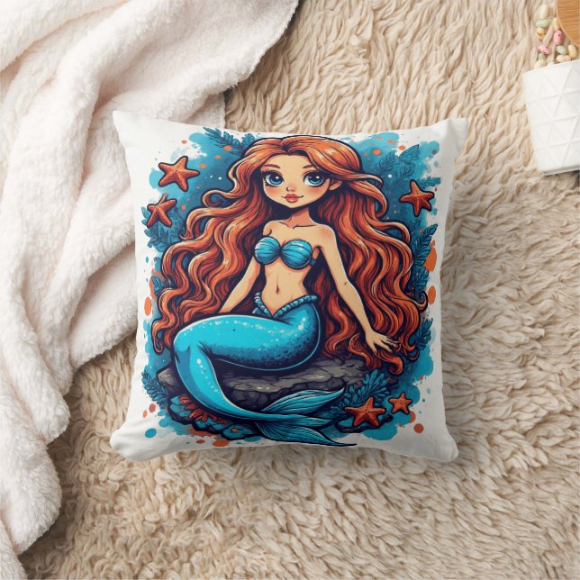 Coussin aquarelle mermaid (Couverture)