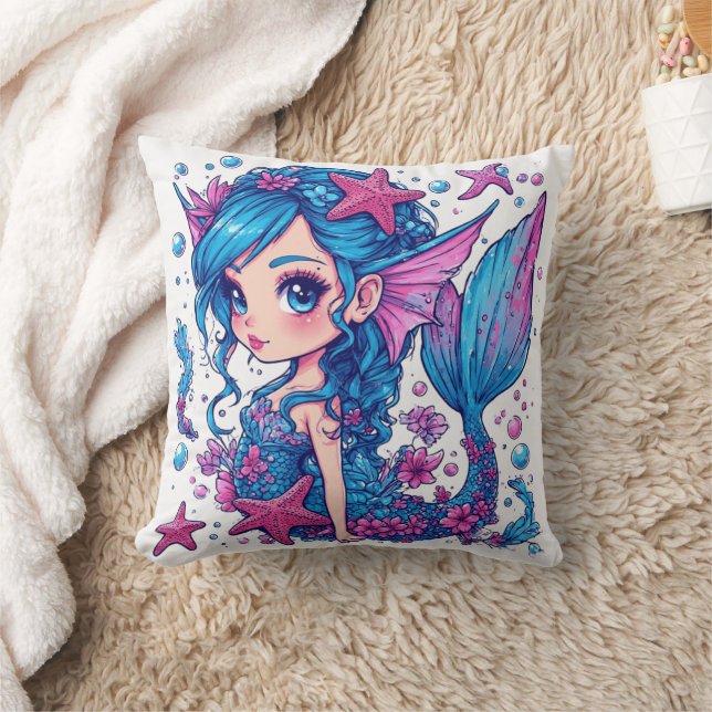 Coussin aquarelle mermaid (Couverture)