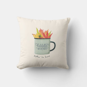 Coussin Aquarelle Météo Coulée Feuilles Automne