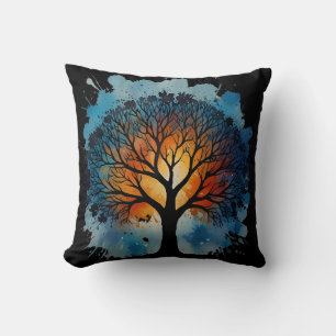 Coussin Aquarelle mignonne Arbre de vie