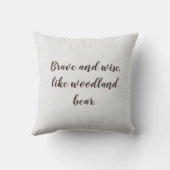 Coussin Aquarelle mignonne Style Bois Ours Nom du texte (Verso)