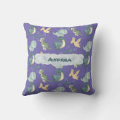 Coussin Aquarelle mignonne sur Cloud Dinosaur violet clair (Verso)