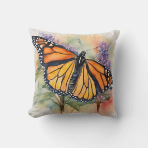 Coussin Aquarelle Monarch Papillon Imprimer