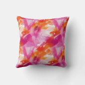 Coussin Aquarelle Monogram Orange Rose Abstrait (Verso)