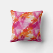 Coussin Aquarelle Monogramme Rose Orange Abstrait (Verso)
