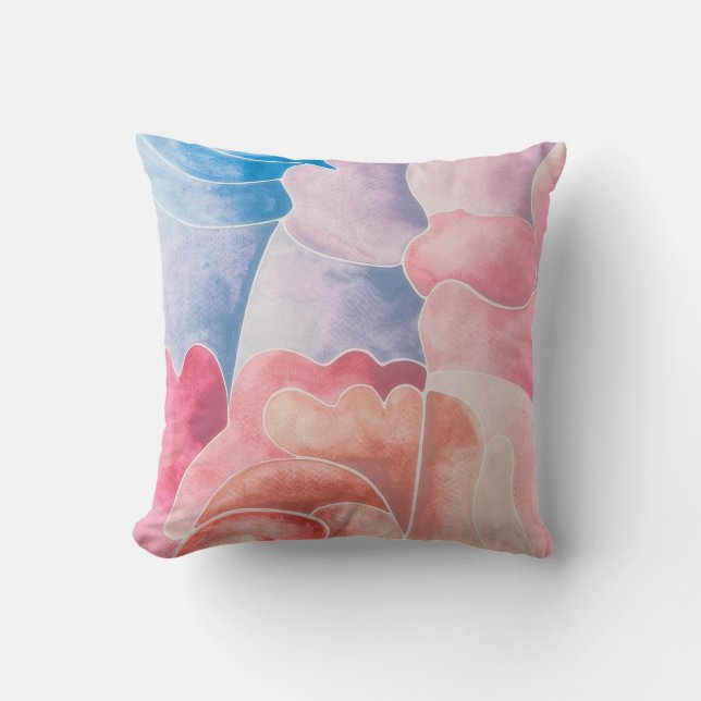 Coussin Aquarelle / Motif/ Impression/ Design/ Moderne/Plu (Recto)