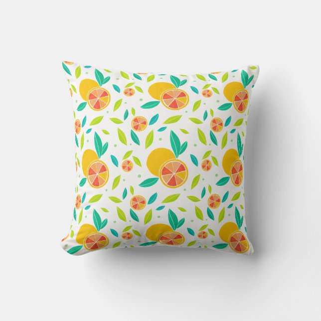 Coussin Aquarelle Motif Oranges sucrées (Recto)