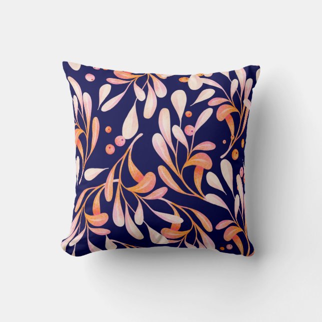 Coussin Aquarelle motif sans couture. Botanique rustique f (Recto)
