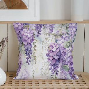 Coussin Aquarelle Murmures de Wisteria