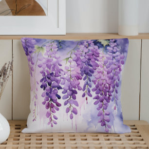 Coussin Aquarelle Murmures de Wisteria
