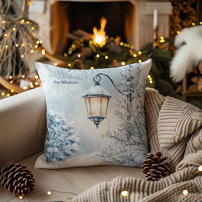 Coussin Aquarelle Noël hiver Wonderland (Créateur téléchargé)