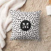Coussin Aquarelle noire et blanche Pinceau Monogramme (Couverture)