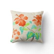 Aquarelle orange de ketmie peignant Washi beige