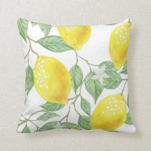 Coussin Aquarelle Oreillère de Fruit Citron