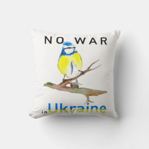 Coussin Aquarelle Pas de guerre en Ukraine