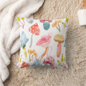 Coussin Aquarelle Pastel Champignons (Couverture)