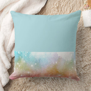 Coussin Aquarelle Pastel & Motif Abstrait de Nébuleuse Gal