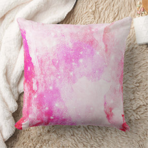 Coussin Aquarelle Pastel & Motif Abstrait de Nébuleuse Gal