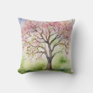 Coussin Aquarelle Peinture Arbre