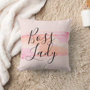 Coussin Aquarelle Peinture éclats Boss Lady