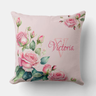 Coussin Aquarelle personnalisée Élégance florale