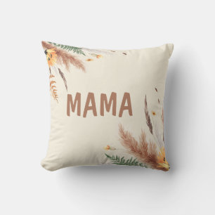 Coussin Aquarelle personnalisée Pampas Grass Nom personnal