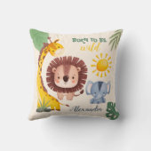 Coussin Aquarelle personnalisée Safari Animaux (Verso)