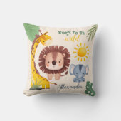 Coussin Aquarelle personnalisée Safari Animaux (Recto)