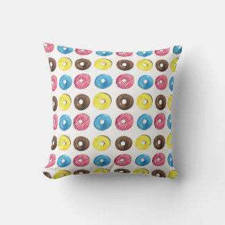 Coussin Aquarelle petits beignets, motif sans soudure.