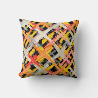 Coussin Aquarelle plaid, gras, coloré, diagonale.