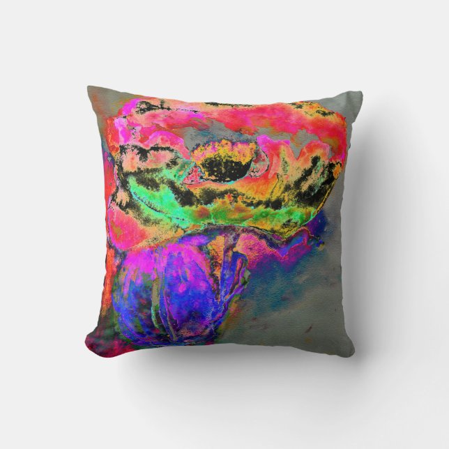 Coussin Aquarelle pop abstraite rétro colorée (Recto)