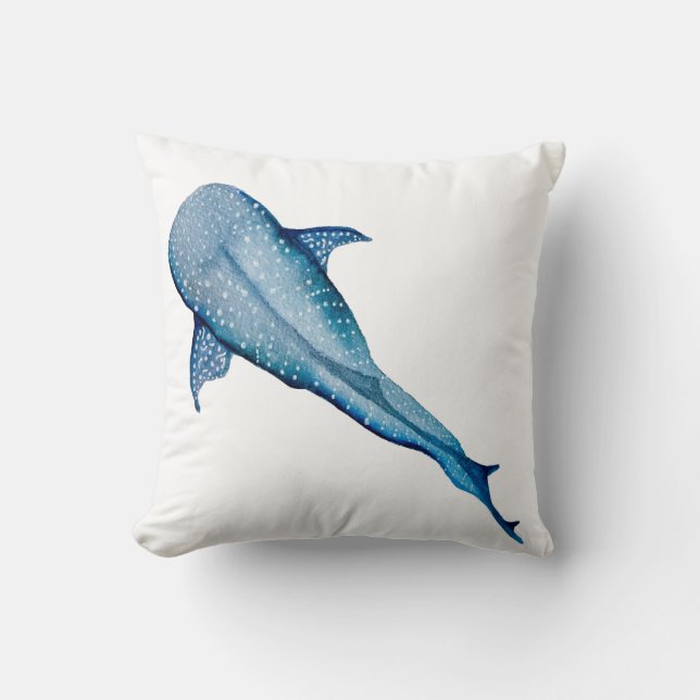 Coussin Aquarelle requin (Recto)
