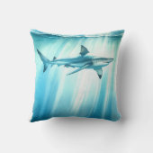 Coussin Aquarelle Requin Océanique Sous-Marin (Verso)