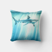 Coussin Aquarelle Requin Océanique Sous-Marin (Recto)