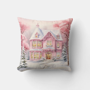 Coussin Aquarelle rose Art Jeu d'Oreiller