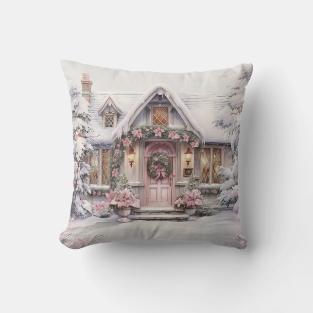 Coussin Aquarelle rose Art Jeu d'Oreiller (Recto)