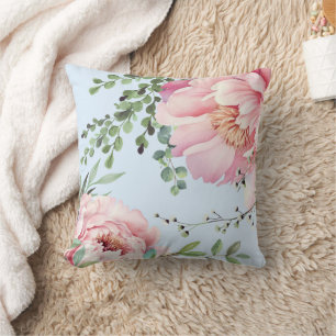 Coussin Aquarelle rose délicate