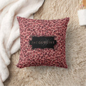 Coussin Aquarelle rose Léopard noir Décor pour fille (Couverture)