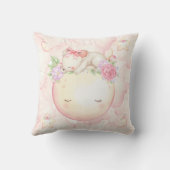 Coussin Aquarelle rose Lune Stars Souris Floral Nursery (Verso)
